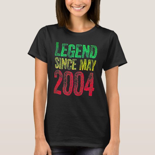 18th Birthday May Born Shirt 18 Years Legend Since (Voorkant)
