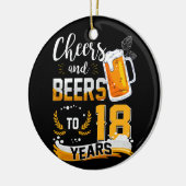 18th Birthday Party Cheers And Beers To 18 Years Keramisch Ornament (Links)