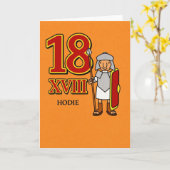 18th Birthday – Roman Numeral XVIII Ancient Rome Kaart (Gele Bloem)