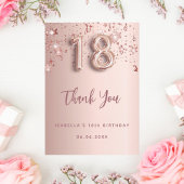 18th Birthday roos Gold Stars Dank u kaart