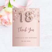 18th Birthday roos Gold Stars Dank u kaart