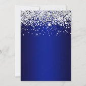 18th Birthday Silver Glitter Royal Blue Navy Ombre Kaart (Achterkant)