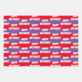 18th Happy Birthday Naam toevoegen Inpakpapier Vel (Voorkant 3)
