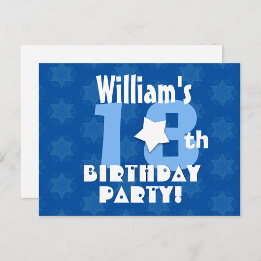 18th of Om het even welke Verjaardag Sterren Douan Uitnodiging Briefkaart (Voorkant / Achterkant)