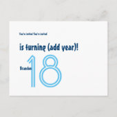 18th of Om het even welke Verjaardag Sterren Douan Uitnodiging Briefkaart (Achterkant)