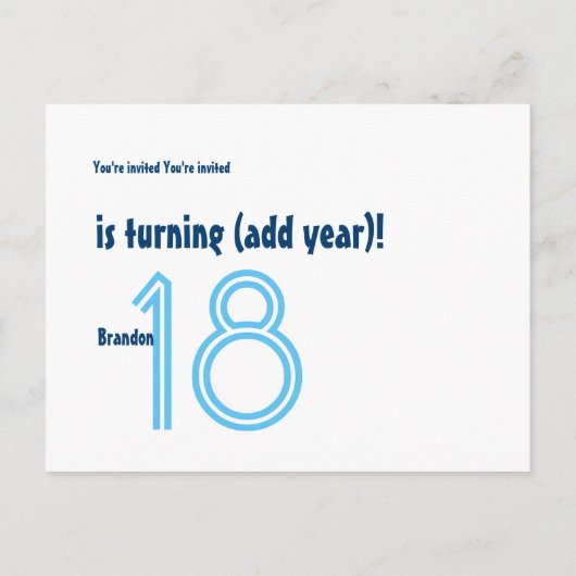 18th of Om het even welke Verjaardag Sterren Douan Uitnodiging Briefkaart (Achterkant)