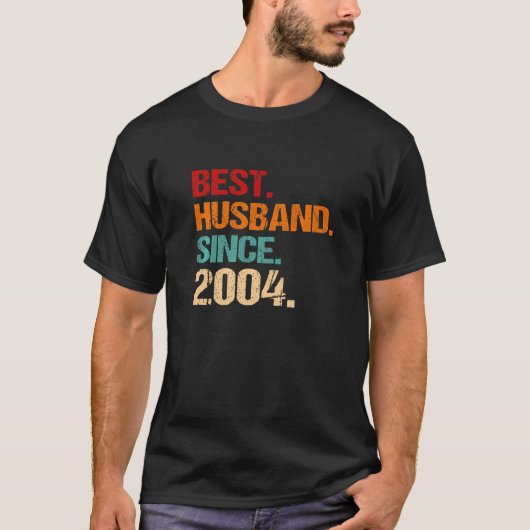 18th Wedding Anniversary Best Husband Since 2004 F T-shirt (Voorkant)