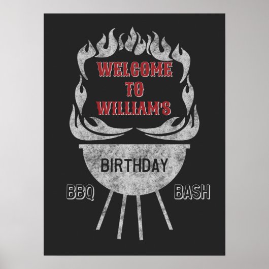 18x24 BBQ Welkomstbord & Poster op feestdag (Voorkant)