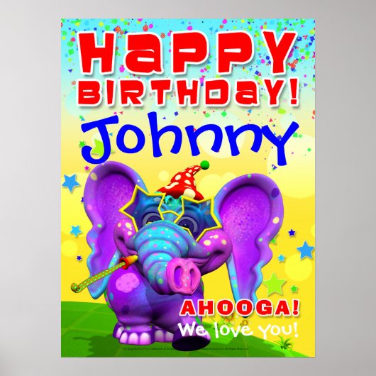 18x24-inch GiggleBellies Peanut Birthday Star-Post Poster (Voorkant)