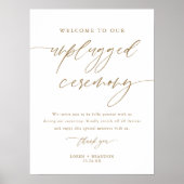 18x24-inch Gold Rustic Unplugged Wedding Ceremony Poster (Voorkant)