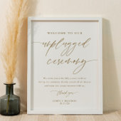 18x24-inch Gold Rustic Unplugged Wedding Ceremony Poster