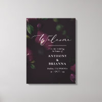 18x24" Moody Paarse Bloom Grunge Bruiloft Welkom