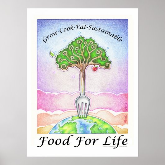18X24" POSTER - KWEKEN, KOKEN, EET DUURZAAM (Voorkant)