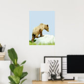 18x24 Poster papier (Matte) met grizzly beer cub (Thuiskantoor)