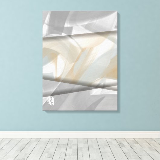 18x24" Sandy Tornado Trend Abstracte Kunst Beige Canvas Afdruk (Insitu (Houten vloer))