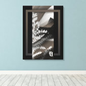 18x24"Terra’s Tender Whisper Abstract Brown Flower Canvas Afdruk (Insitu (Houten vloer))