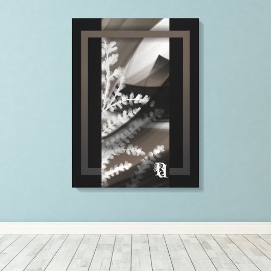 18x24"Terra’s Tender Whisper Abstract Brown Flower Canvas Afdruk (Insitu (Houten vloer))