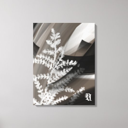 18x24"Terra’s Tender Whisper Abstract Brown Flower Canvas Afdruk (Voorkant)