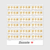 18x Happy Chinese New Year Gold Golden Characters Sticker (Vel)
