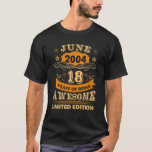 18Year Old Gift Vintage June 2004 18Th Birthday T-shirt<br><div class="desc">18Year Old Gift Vintage June 2004 18th Birthday</div>