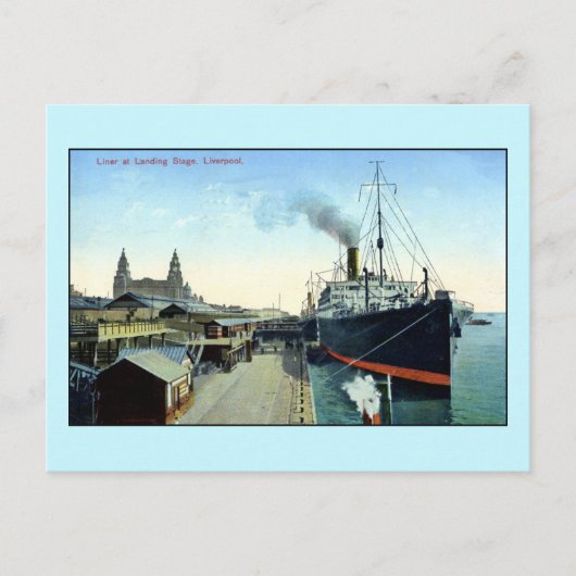  1900-1920s Ocean Liner, Liverpool Briefkaart (Voorkant)