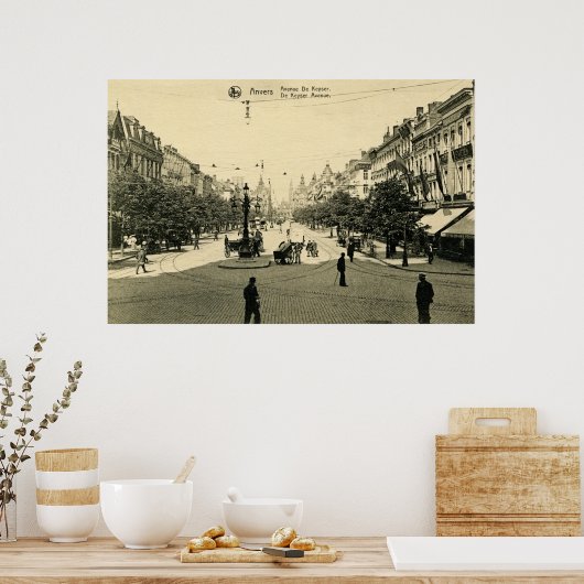 1900 Antwerpen De Keyser Avenue Antwerpen Anvers Poster (Keuken)