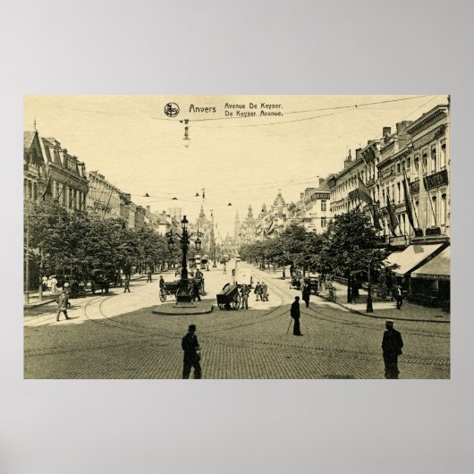 1900 Antwerpen De Keyser Avenue Antwerpen Anvers Poster (Voorkant)
