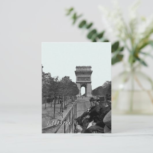 1900 arc de triomphe paris Paris Bus Ride People Briefkaart (Staand voorkant)