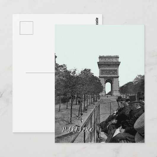 1900 arc de triomphe paris Paris Bus Ride People Briefkaart (Voorkant / Achterkant)