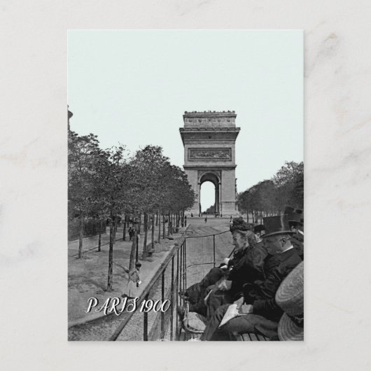 1900 arc de triomphe paris Paris Bus Ride People Briefkaart (Voorkant)