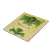 1900 Art Nouveau Repro Floral Tile aan Personalise Tegeltje (Zijkant)