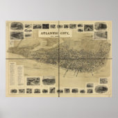 1900 Atlantic City NJ Birds Eye Uitzicht Panoramic Poster (Voorkant)