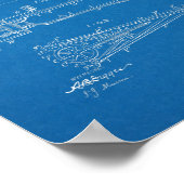 1900  blauwdruk voor fietspatronen poster (Hoek)