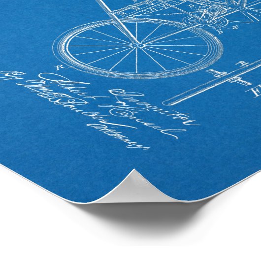 1900  blauwdruk voor fietspatronen poster (Hoek)