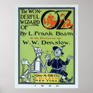 1900 Book Hoesje of the Novel WIZARD of OZ Poster