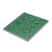 1900 Boote Rozen Green Faux Relief Reproduction Tegeltje (Zijkant)