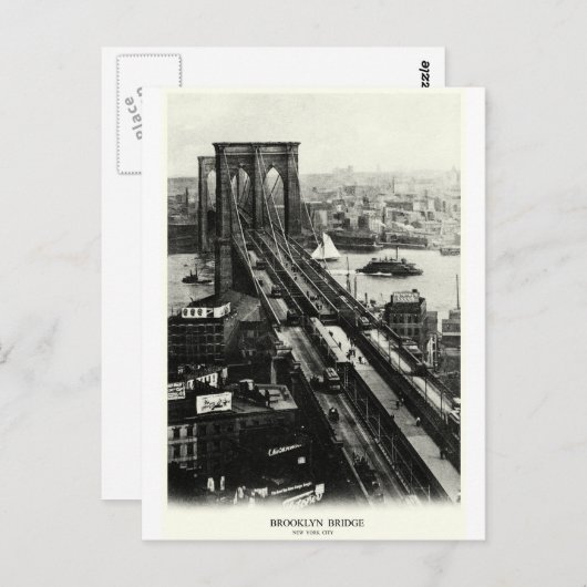 1900 Brooklyn Bridge Briefkaart (Voorkant / Achterkant)