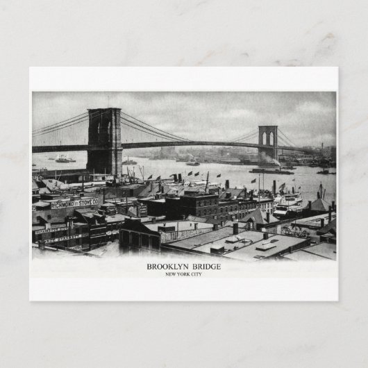 1900 Brooklyn Bridge Panorama Briefkaart (Voorkant)