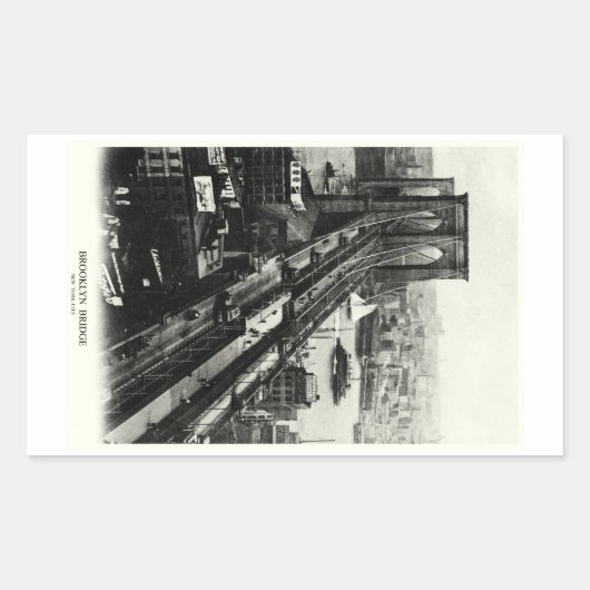 1900 Brooklyn Bridge Rechthoekige Sticker (Voorkant)