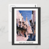  1900 Cairo Egypt El-Fouyateah Street Briefkaart (Voorkant / Achterkant)
