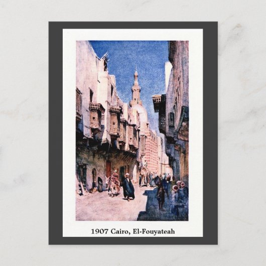  1900 Cairo Egypt El-Fouyateah Street Briefkaart (Voorkant)