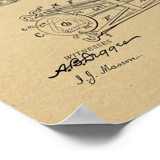 1900 Chainless Bicycle Design Patent Art Print (Hoek)