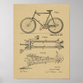 1900 Chainless Bicycle Design Patent Art Print (Voorkant)