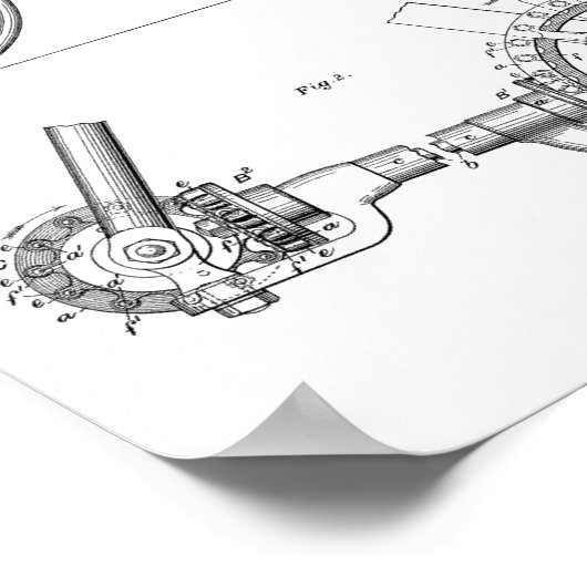 1900 Chainless Bicycle Design Patent Art Print (Hoek)