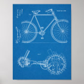 1900 Chainless Bicycle Design Patent Art Print (Voorkant)