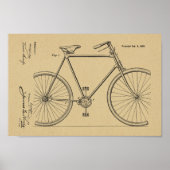 1900 Chainless Bicycle Design Patent Art Print (Voorkant)