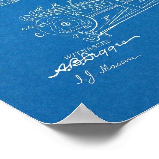 1900 Chainless Bicycle Design Patent Art Print (Hoek)