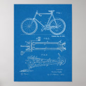 1900 Chainless Bicycle Design Patent Art Print (Voorkant)