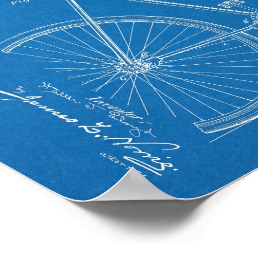 1900 Chainless Bicycle Design Patent Art Print (Hoek)