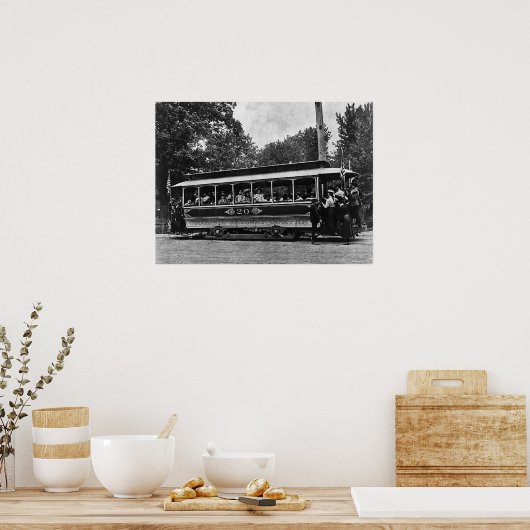 1900 Columbia Railway Trolley Poster (Keuken)